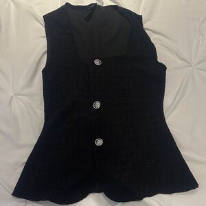H&M Black Sleeveless Top with Silver Buttons